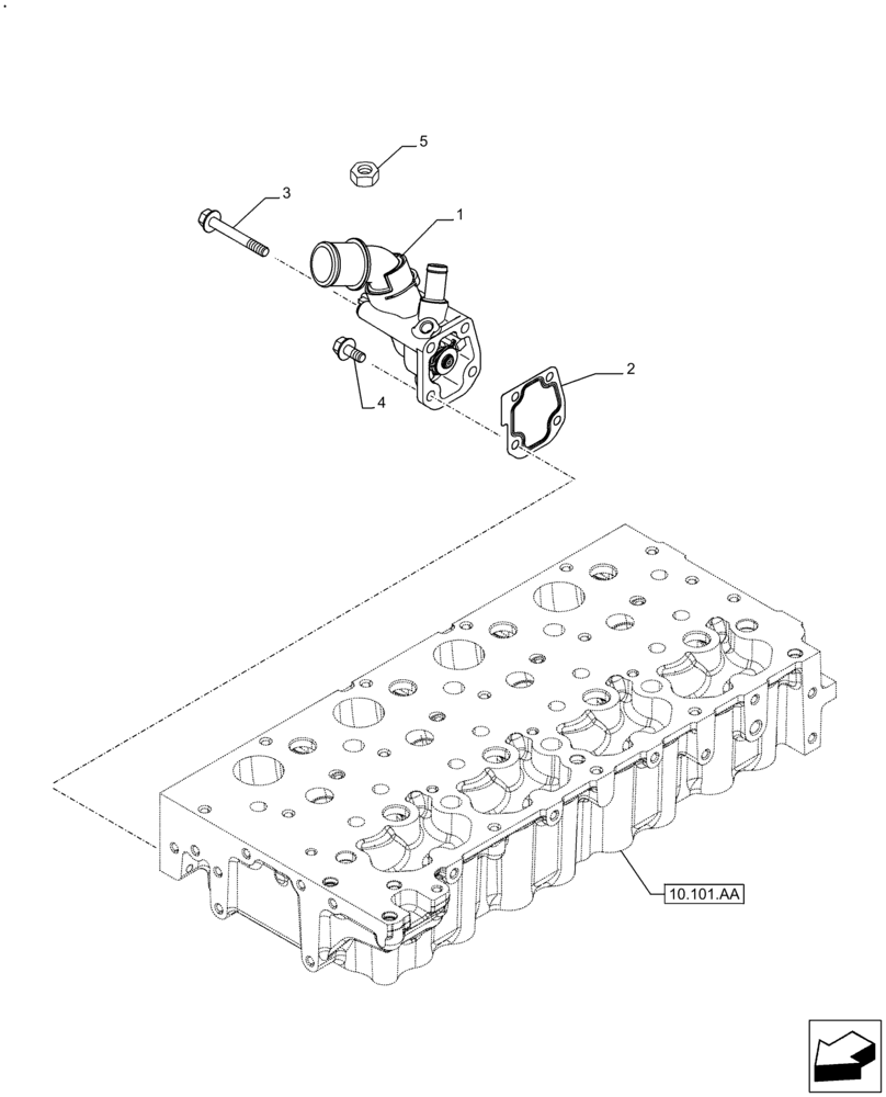 Схема запчастей Case F5BFL413A B009 - (10.400.BC) - THERMOSTAT (10) - ENGINE