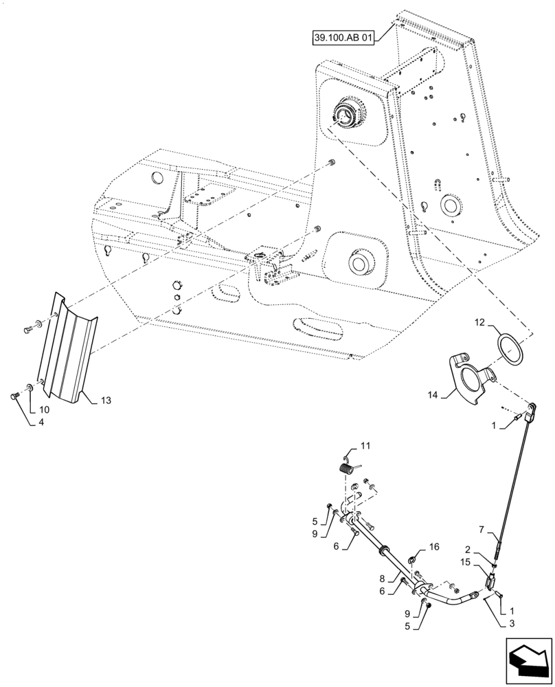 Схема запчастей Case 570N EP - (82.100.AF[02]) - ANTI-ROLL BACK LINKAGE (82) - FRONT LOADER & BUCKET