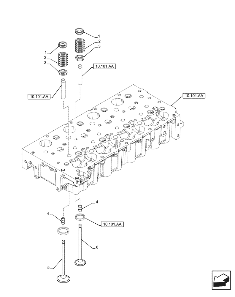 Схема запчастей Case F5BFL413A B007 - (10.101.AM) - VALVE (10) - ENGINE