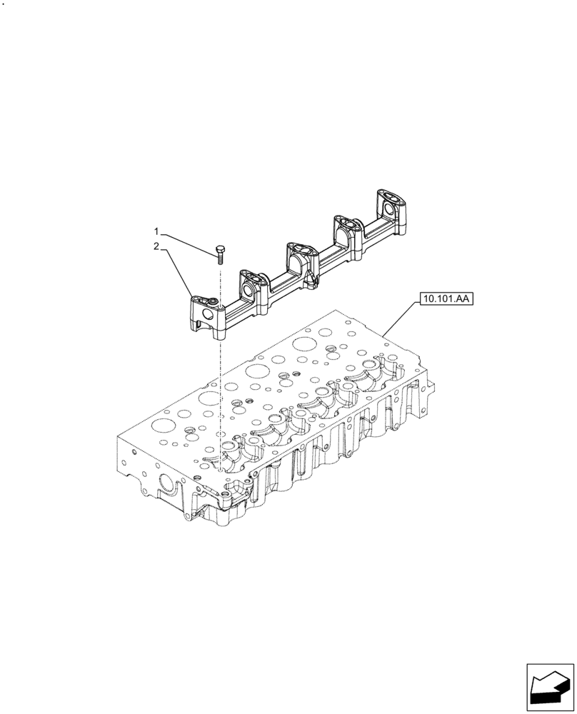 Схема запчастей Case F5BFL413A B009 - (10.106.AQ) - ROCKER, SUPPORT (10) - ENGINE