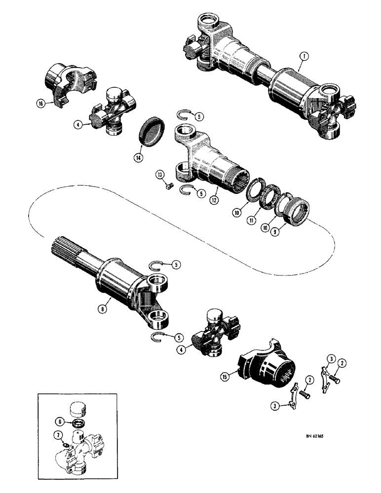 Схема запчастей Case 1150 - (062) - DRIVESHAFT (03) - TRANSMISSION