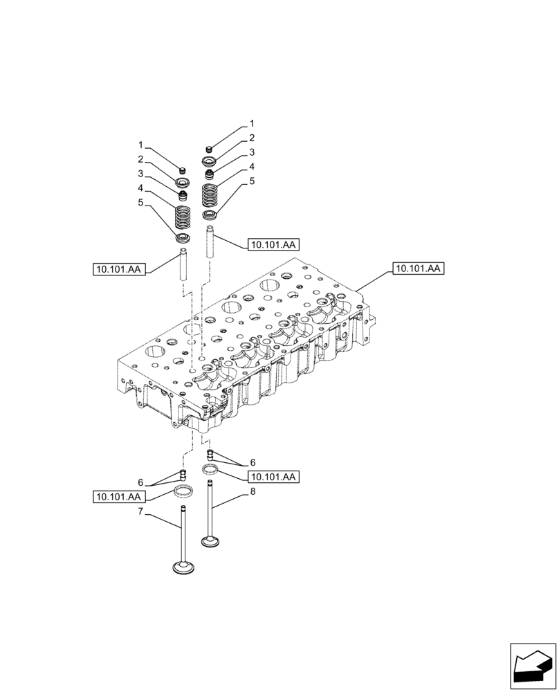 Схема запчастей Case F5BFL413A B009 - (10.101.AM) - VALVE (10) - ENGINE