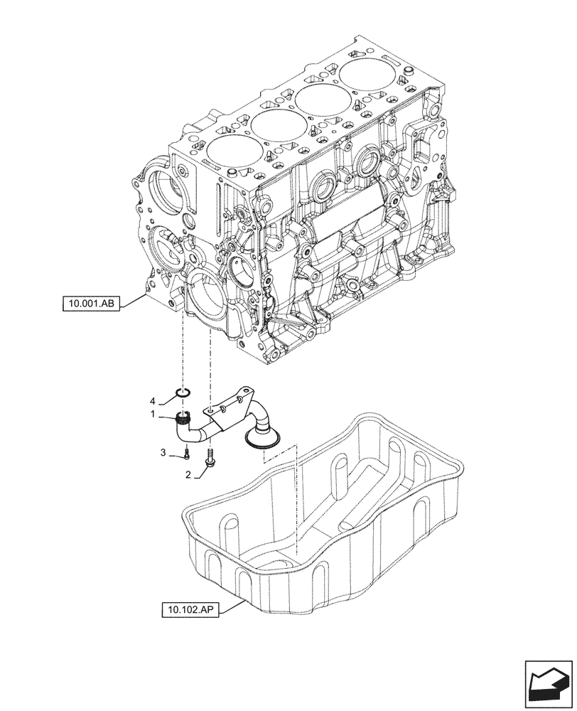 Схема запчастей Case F5HFL463D F008 - (10.304.AL) - OIL PUMP & LINES (10) - ENGINE