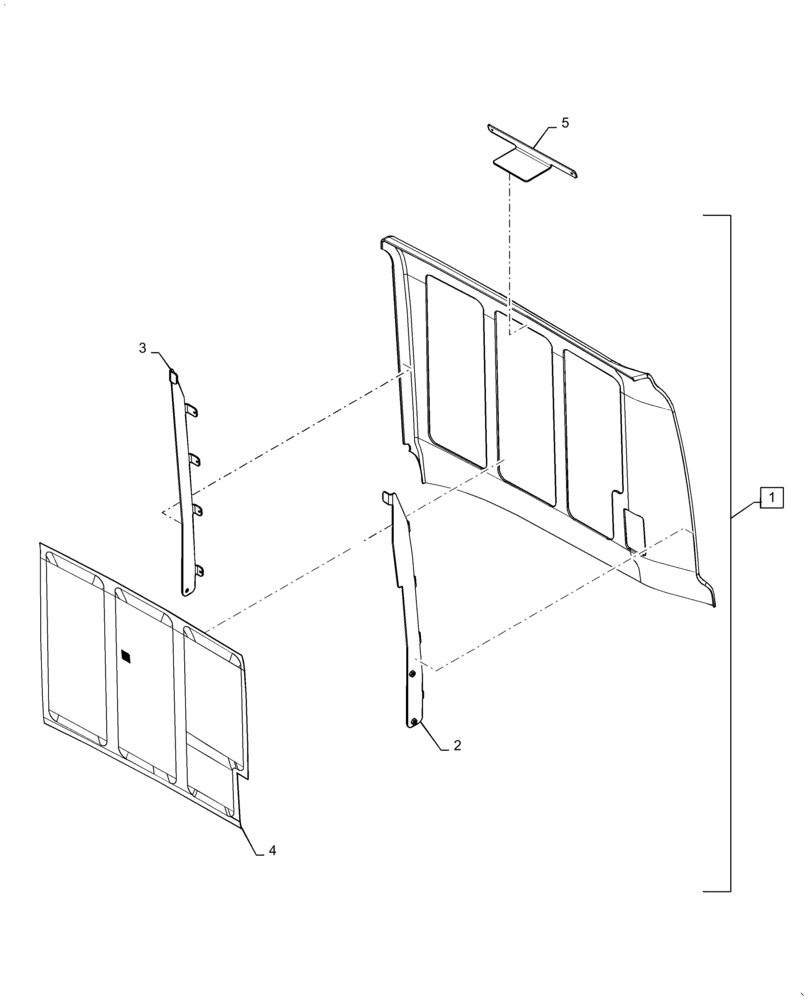 Схема запчастей Case 621F - (90.100.AU[02]) - LEFT HAND HOOD PANEL ASSEMBLY (90) - PLATFORM, CAB, BODYWORK AND DECALS