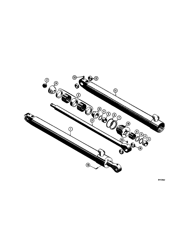 Схема запчастей Case 310F - (174) - D27929 LOADER LIFT HYDRAULIC CYLINDER (07) - HYDRAULIC SYSTEM