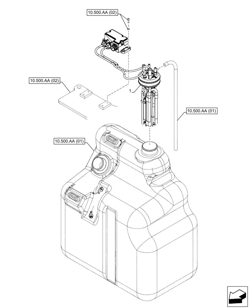 Схема запчастей Case CX250D LC - (55.988.AN) - DEF/ADBLUE™ TANK, LEVEL, SENSOR (55) - ELECTRICAL SYSTEMS