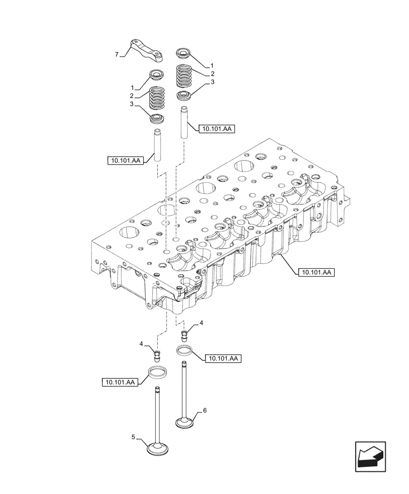 Схема запчастей Case F5BFL413D C001 - (10.101.AM) - VALVE (10) - ENGINE