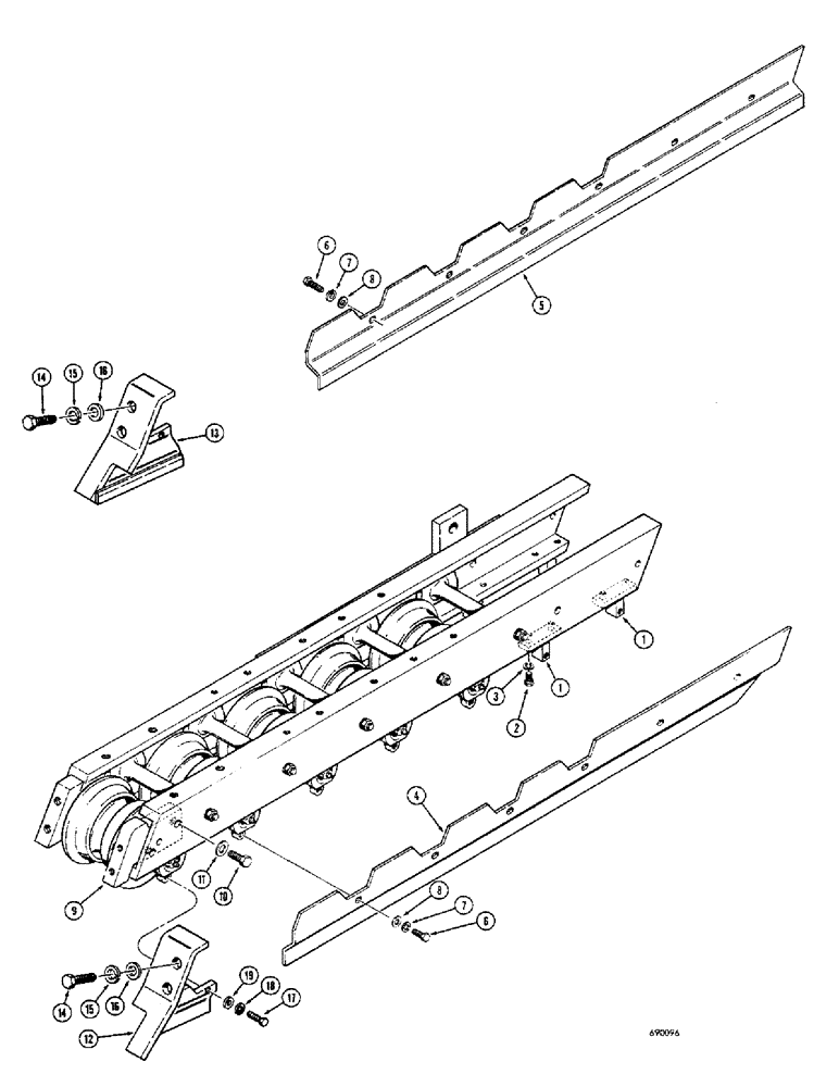 Схема запчастей Case 310G - (126) - TRACK GUIDES (ROCK GUARDS) (04) - UNDERCARRIAGE