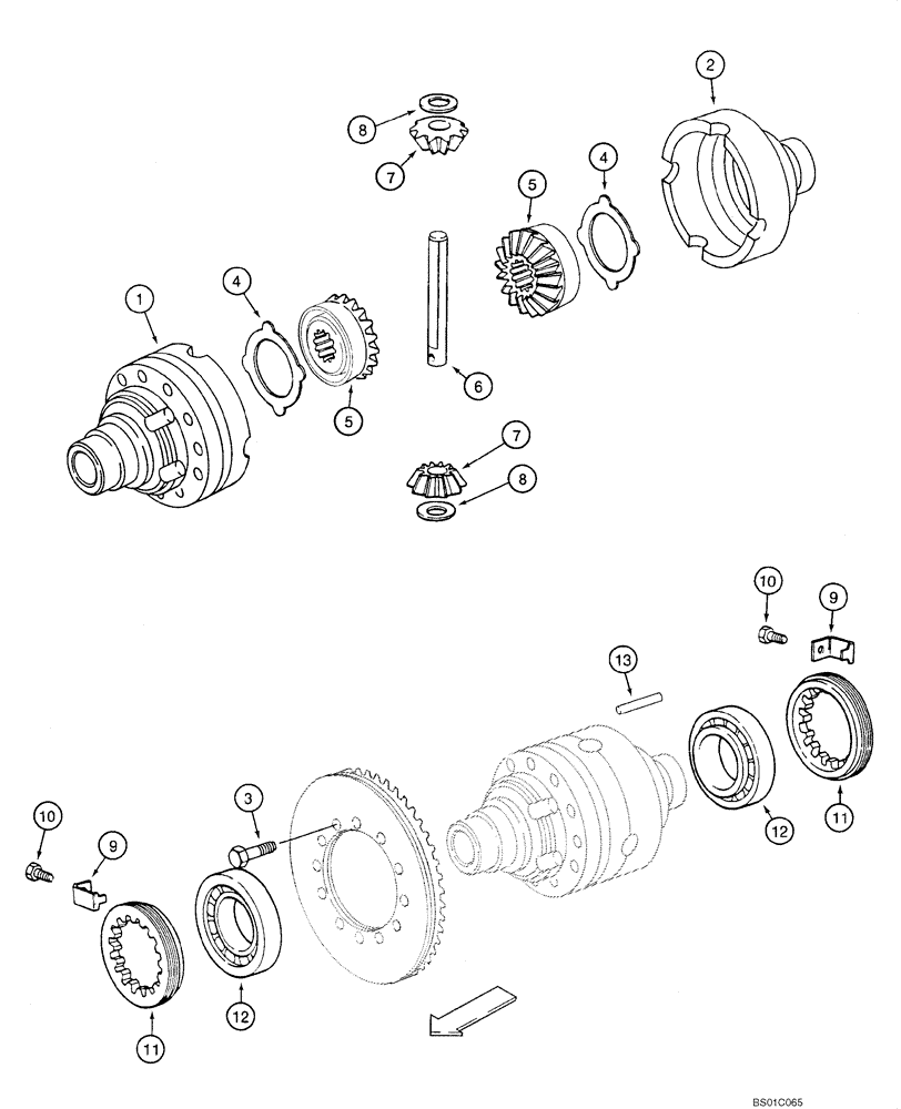 Схема запчастей Case 586G - (06-22) - AXLE, REAR DRIVE - DIFFERENTIAL (06) - POWER TRAIN