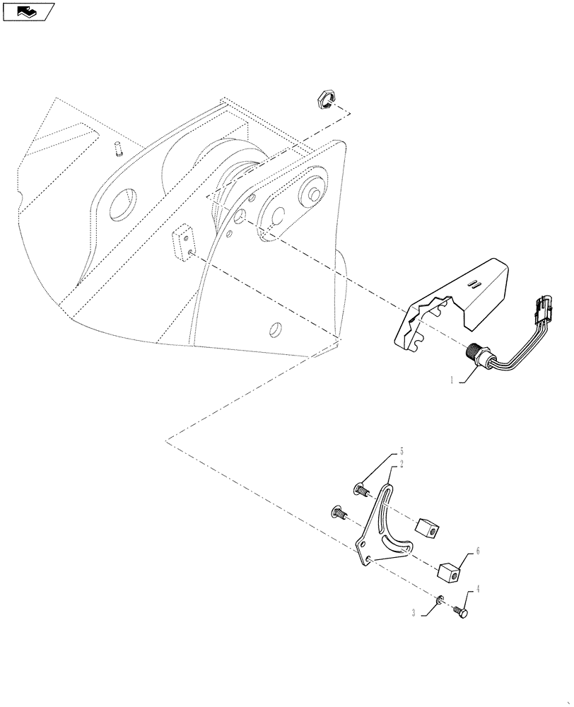 Схема запчастей Case 621F - (55.415.AB[02]) - BUCKET HEIGHT AND RETURN TO TRANSPORT CONTROL, XR/LR (55) - ELECTRICAL SYSTEMS