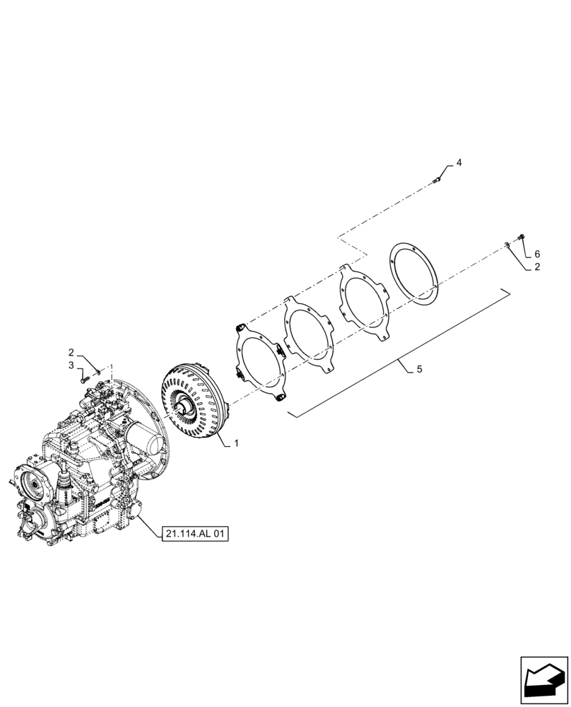 Схема запчастей Case 586H - (21.700.AA[01]) - TORQUE CONVERTER, 4WD (21) - TRANSMISSION