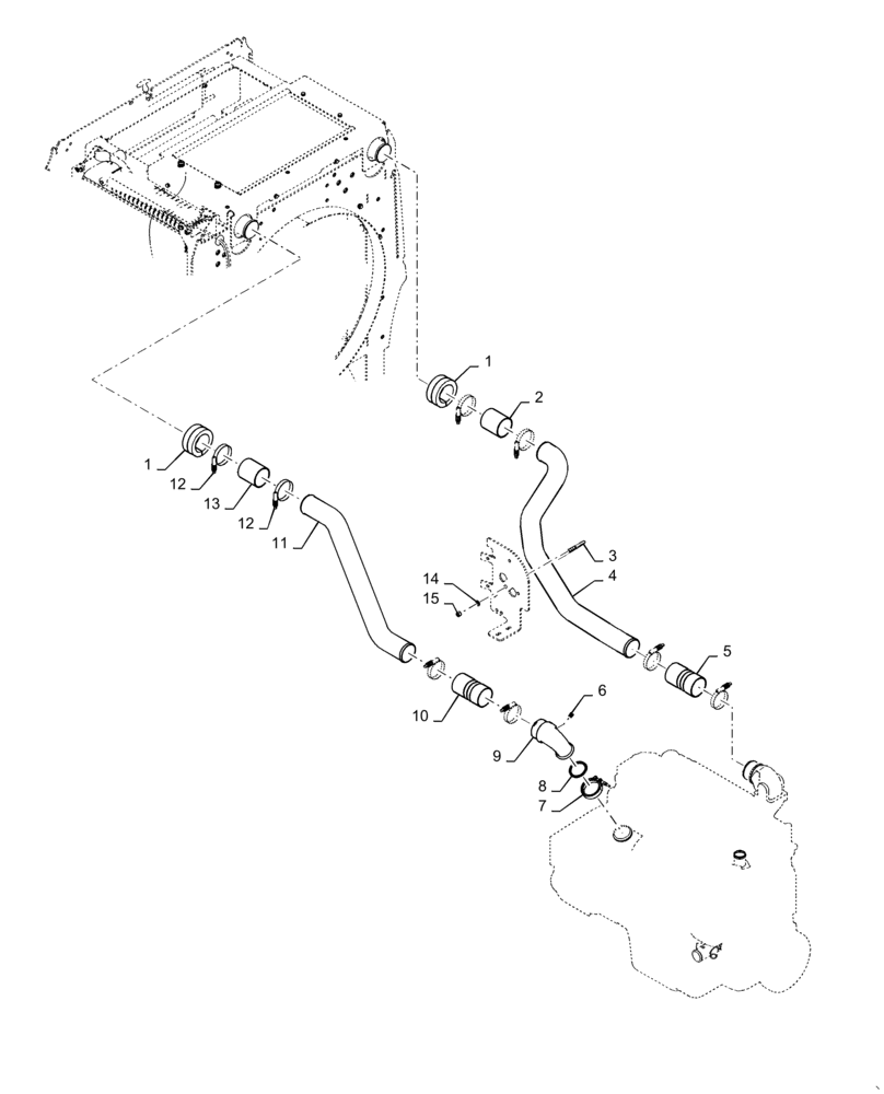 Схема запчастей Case 621F - (10.400.AP[01]) - COOLING SYSTEM LINE INSTALLATION, HEAVY DUTY (10) - ENGINE