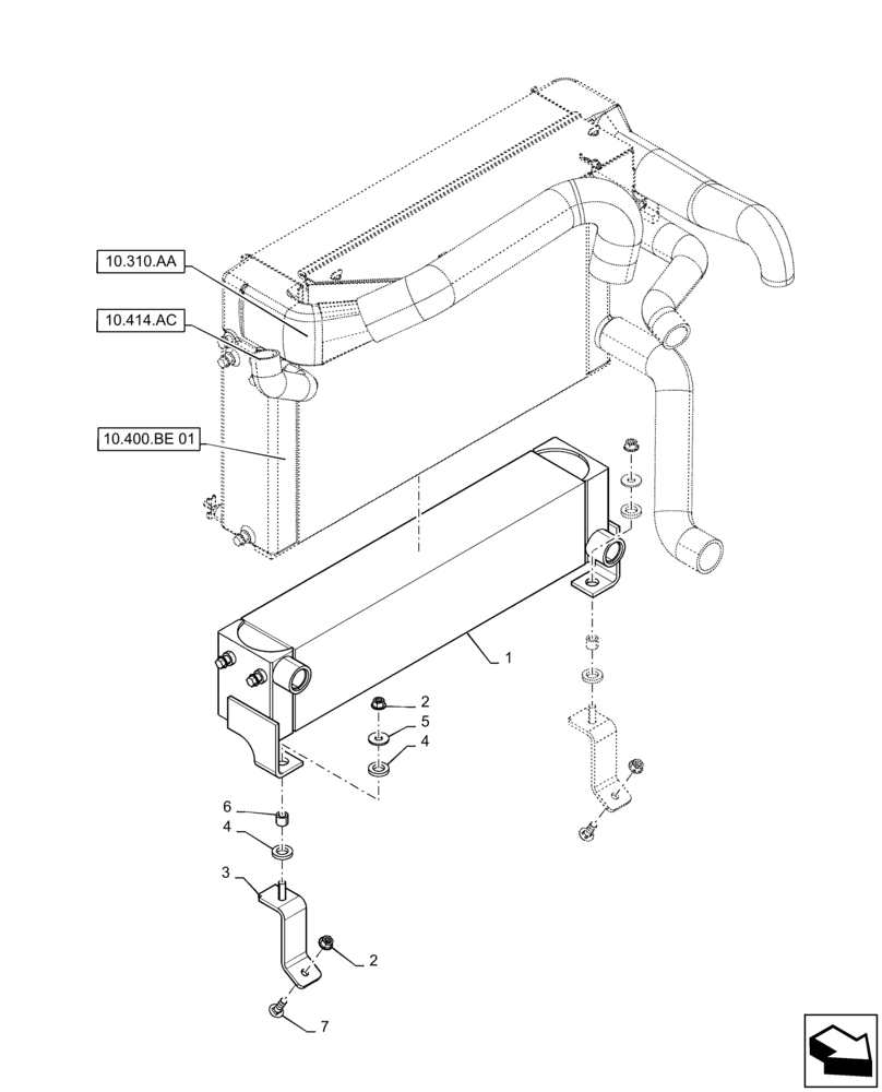 Схема запчастей Case TV380 - (35.300.AB) - HYDRAULIC OIL COOLER (35) - HYDRAULIC SYSTEMS