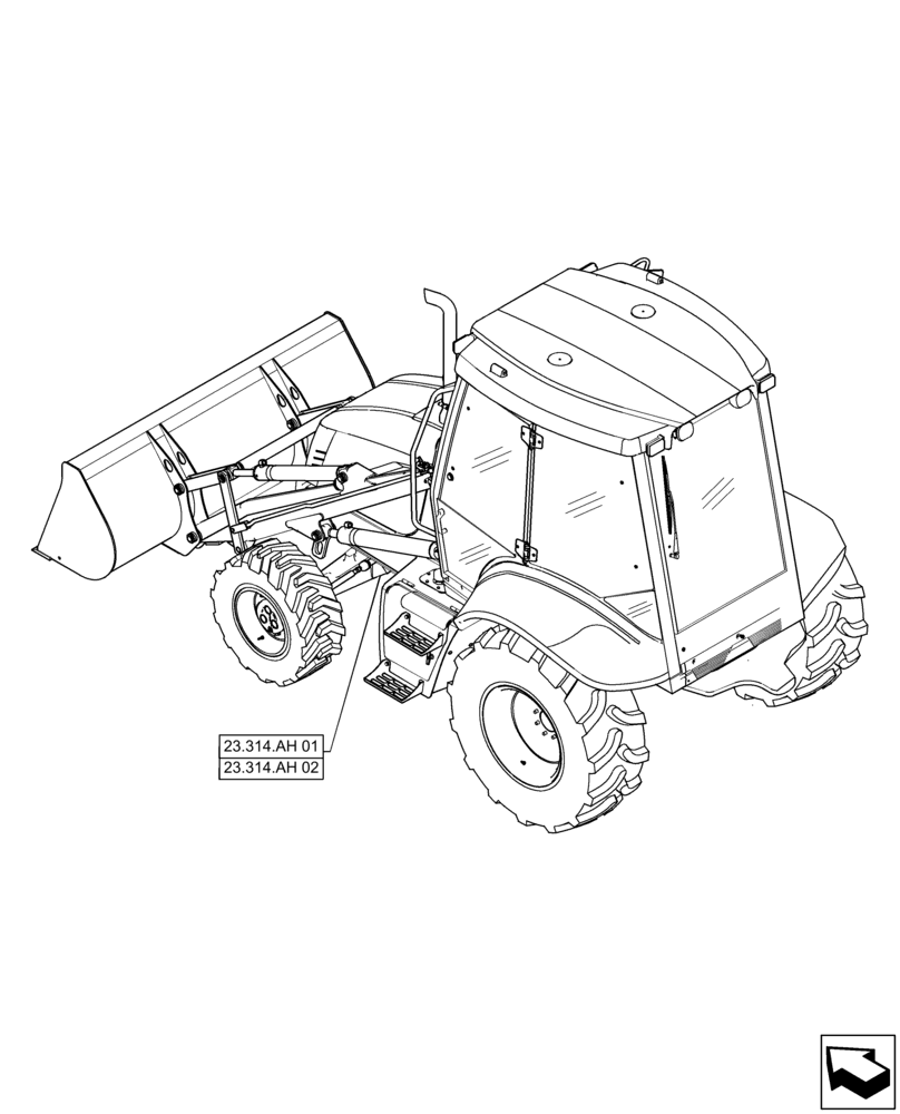 Схема запчастей Case 570N EP - (00.000.23) - PICTORIAL INDEX - DRIVESHAFT (00) - GENERAL & PICTORIAL INDEX