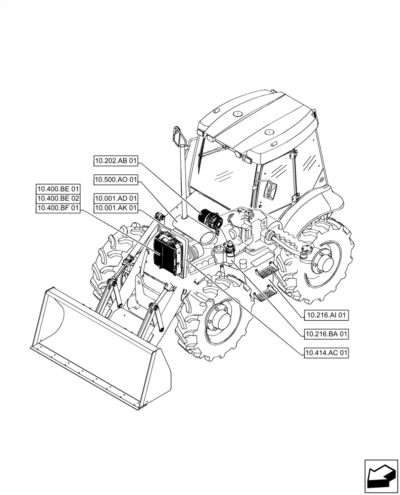Схема запчастей Case 570N EP - (00.000.10) - PICTORIAL INDEX - ENGINE ATTACHMENTS (00) - GENERAL & PICTORIAL INDEX