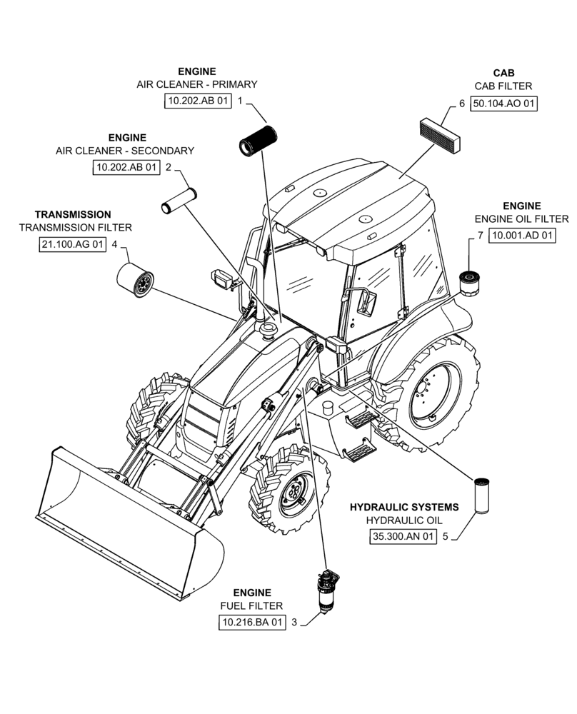 Схема запчастей Case 570N EP - (05.100.03) - FILTERS (05) - SERVICE & MAINTENANCE