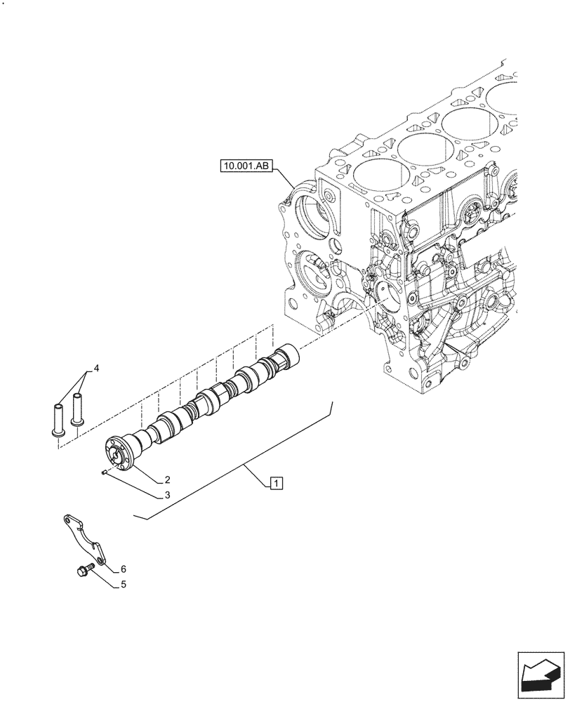 Схема запчастей Case F5BFL413A C001 - (10.106.AA) - CAMSHAFT, TIMING CONTROL (10) - ENGINE