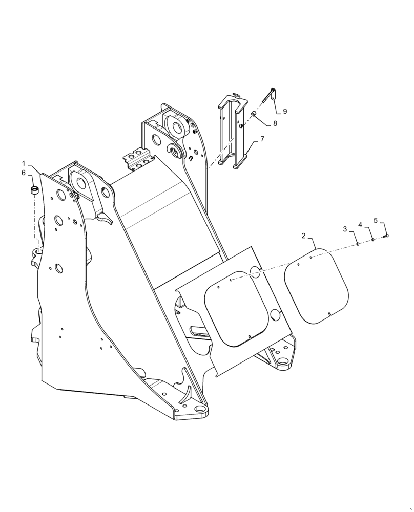 Схема запчастей Case 721F - (39.100.AY[03]) - FRONT CHASSIS INSTALLATION, XT (39) - FRAMES AND BALLASTING