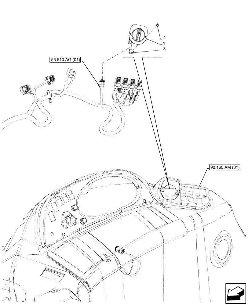 Схема запчастей Case 580SN WT - (55.525.AB) - THROTTLE, POTENTIOMETER (55) - ELECTRICAL SYSTEMS