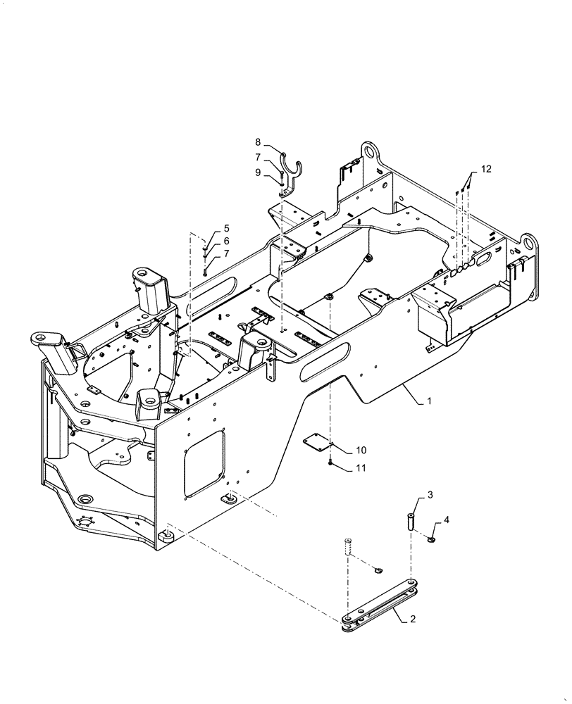 Схема запчастей Case 721F - (39.100.AS) - REAR FRAME INSTALLATION (39) - FRAMES AND BALLASTING