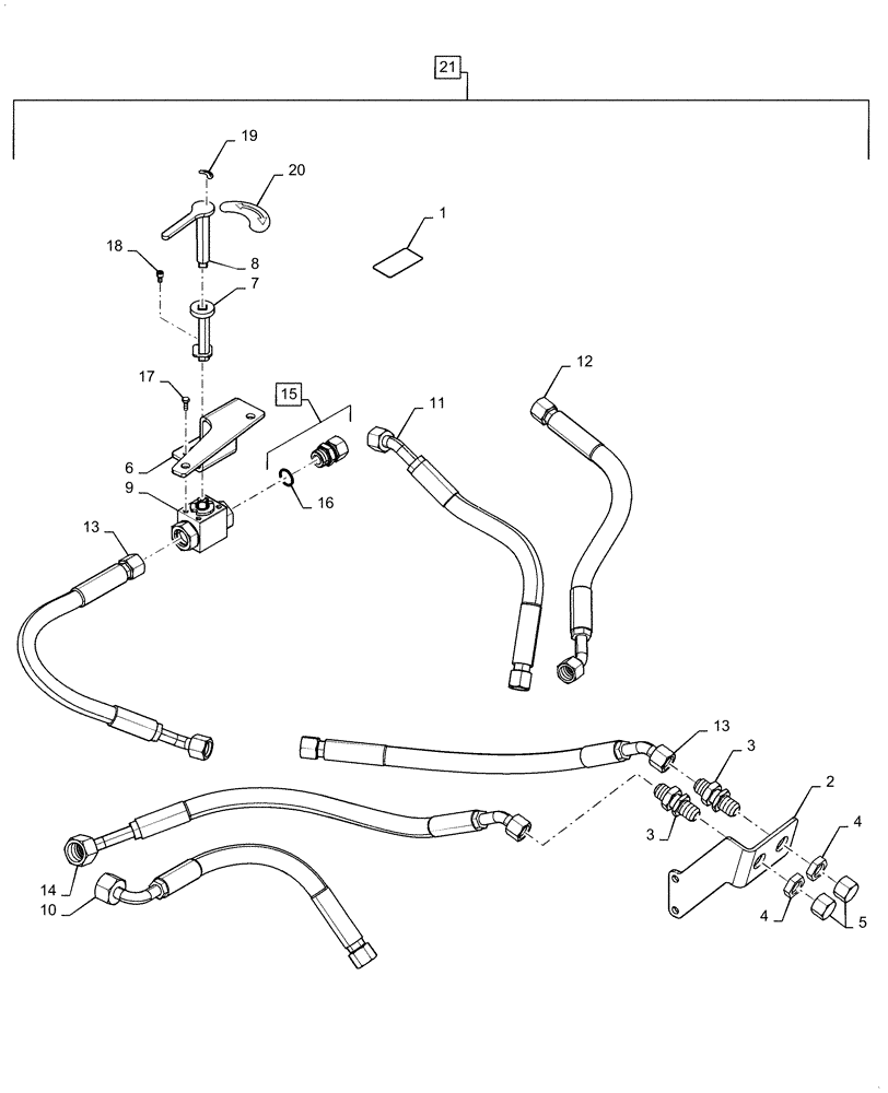 Схема запчастей Case 570N EP - (35.600.BH[02]) - SUPPLEMENTAL, HIGH FLOW AUX, W/PTO (35) - HYDRAULIC SYSTEMS