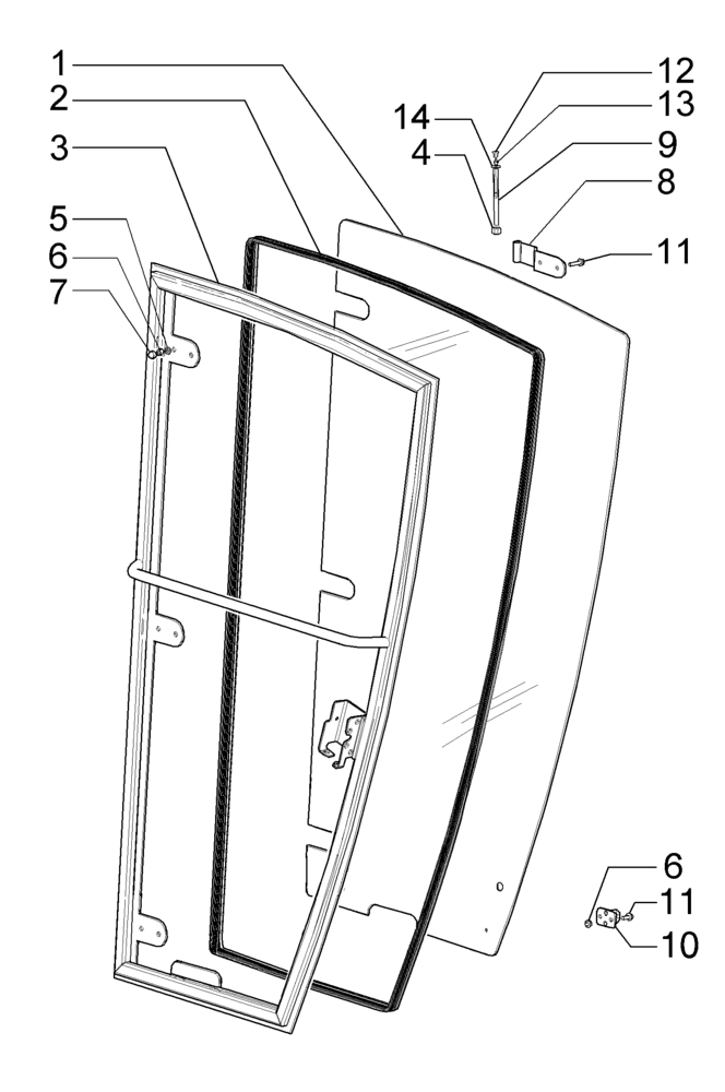 Схема запчастей Case 865B AWD - (09-40[03]) - CAB LOW PROFILE, DOOR RH - LH (09) - CHASSIS/ATTACHMENTS