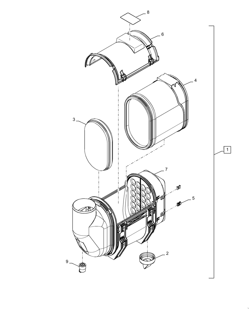 Схема запчастей Case 621F - (10.202.AB) - AIR CLEANER ASSEMBLY (10) - ENGINE