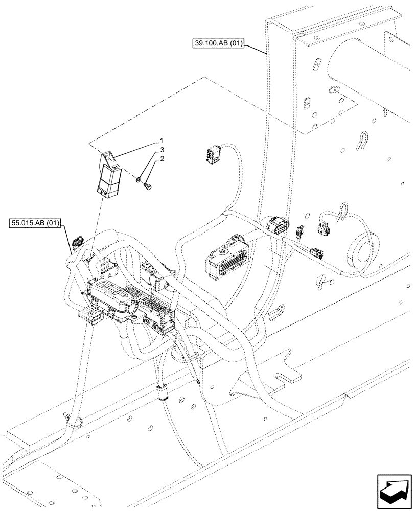 Схема запчастей Case 580SN - (55.050.AZ) - HEATER, RELAY (55) - ELECTRICAL SYSTEMS