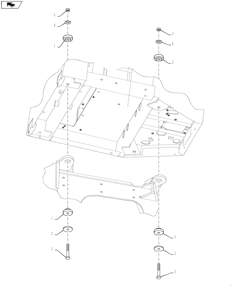 Схема запчастей Case 621F - (90.150.AE) - CAB MOUNTING PARTS (90) - PLATFORM, CAB, BODYWORK AND DECALS