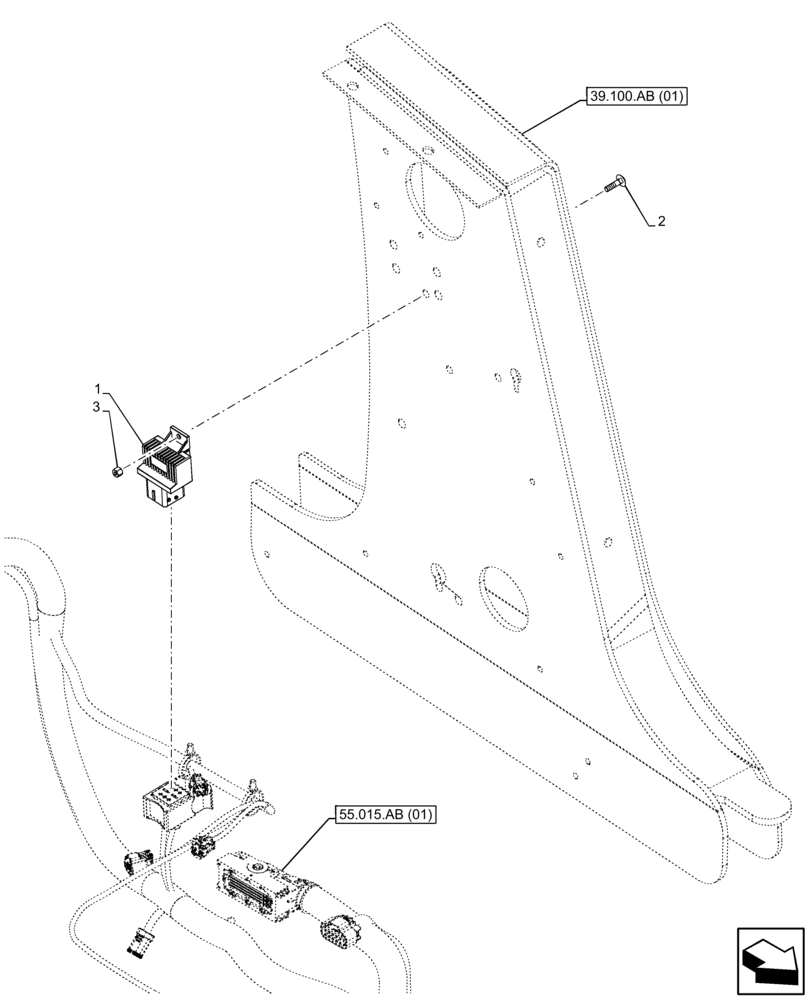 Схема запчастей Case 580SN - (55.512.BP) - ELECTRONIC CONTROL UNIT (55) - ELECTRICAL SYSTEMS