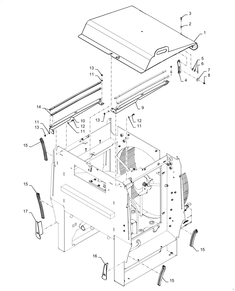 Схема запчастей Case 621F - (10.400.BD[01]) - COOLER TOP SCREEN INSTALLATION, HEAVY DUTY (10) - ENGINE