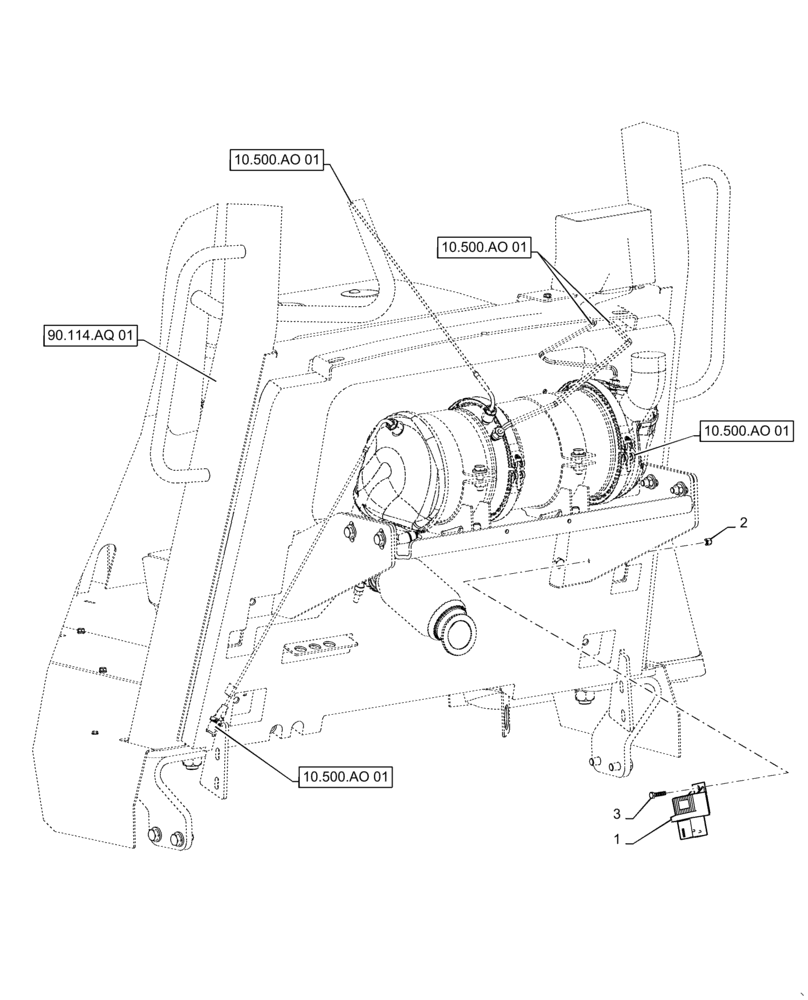 Схема запчастей Case 586H - (55.202.AD[01]) - GLOW PLUG CONTROL UNIT INSTALLATION (55) - ELECTRICAL SYSTEMS