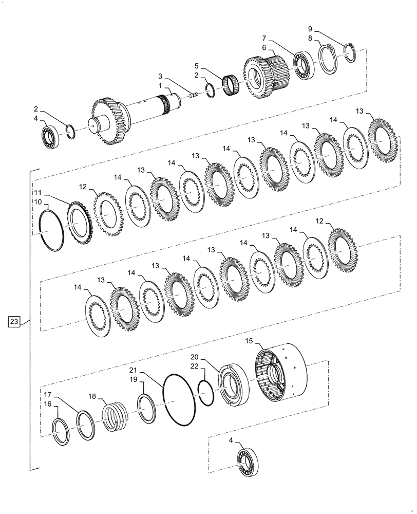 Схема запчастей Case 621F - (21.155.AN[08]) - FORWARD CLUTCH ASSEMBLY (21) - TRANSMISSION