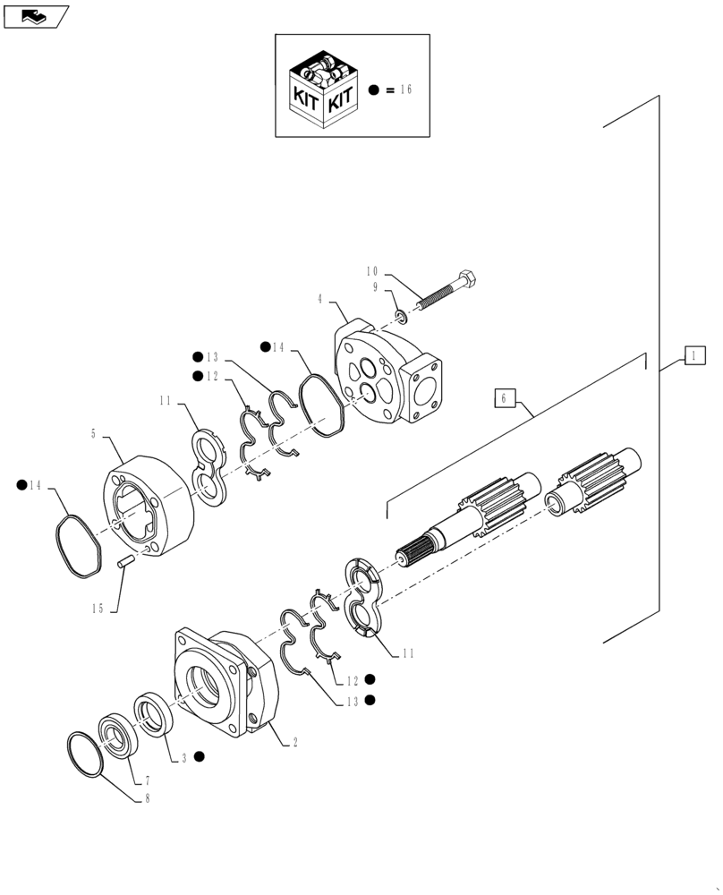 Схема запчастей Case 588H - (35.106.AD[01]) - PARKER PUMP ASSEMBLY, 24 GPM 588H (35) - HYDRAULIC SYSTEMS