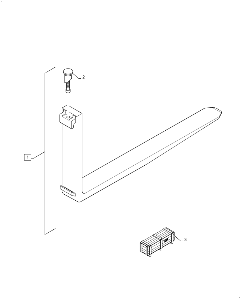 Схема запчастей Case 588H - (89.750.AA[01]) - VAR - 423034 - 48" FORKS, WITH HOOK (89) - TOOLS