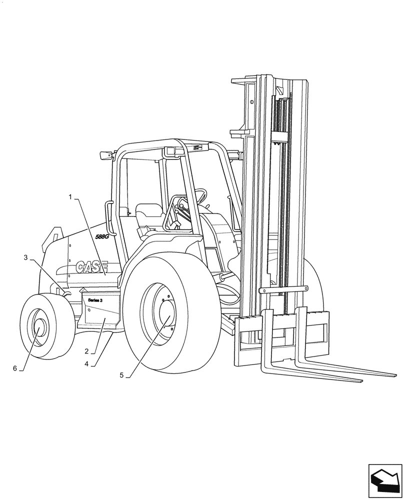 Схема запчастей Case 586H - (05.100.04[01]) - CAPACITIES, 4WD (05) - SERVICE & MAINTENANCE