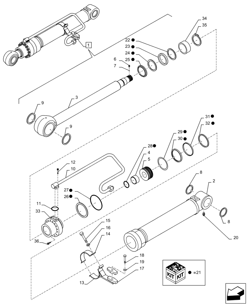 Схема запчастей Case CX300D LC - (35.736.AA[03]) - VAR - 481064 - LIFT CYLINDER, LEFT, SAFETY VALVE, COMPONENTS (35) - HYDRAULIC SYSTEMS