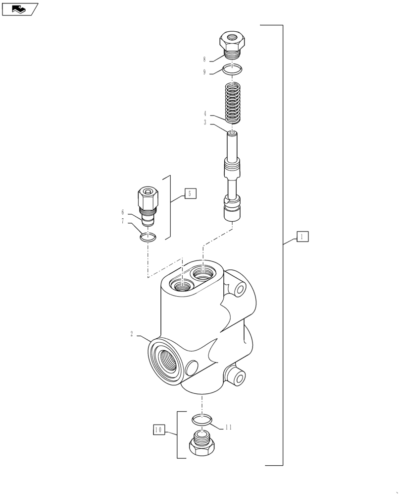 Схема запчастей Case 588H - (35.359.AB[01]) - FLOW CONTROL VALVE (35) - HYDRAULIC SYSTEMS