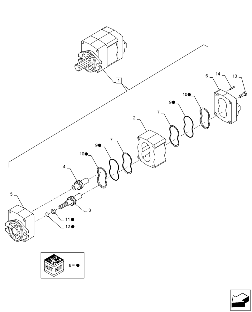 Схема запчастей Case CX300D LC - (35.104.AA) - VAR - 461863 - HYDRAULIC PUMP, GEAR, CLAMSHEELL, BUCKET, ROTATION, W/ELECTRICAL, PROPORTIONAL CONTROL, COMPONENTS (35) - HYDRAULIC SYSTEMS