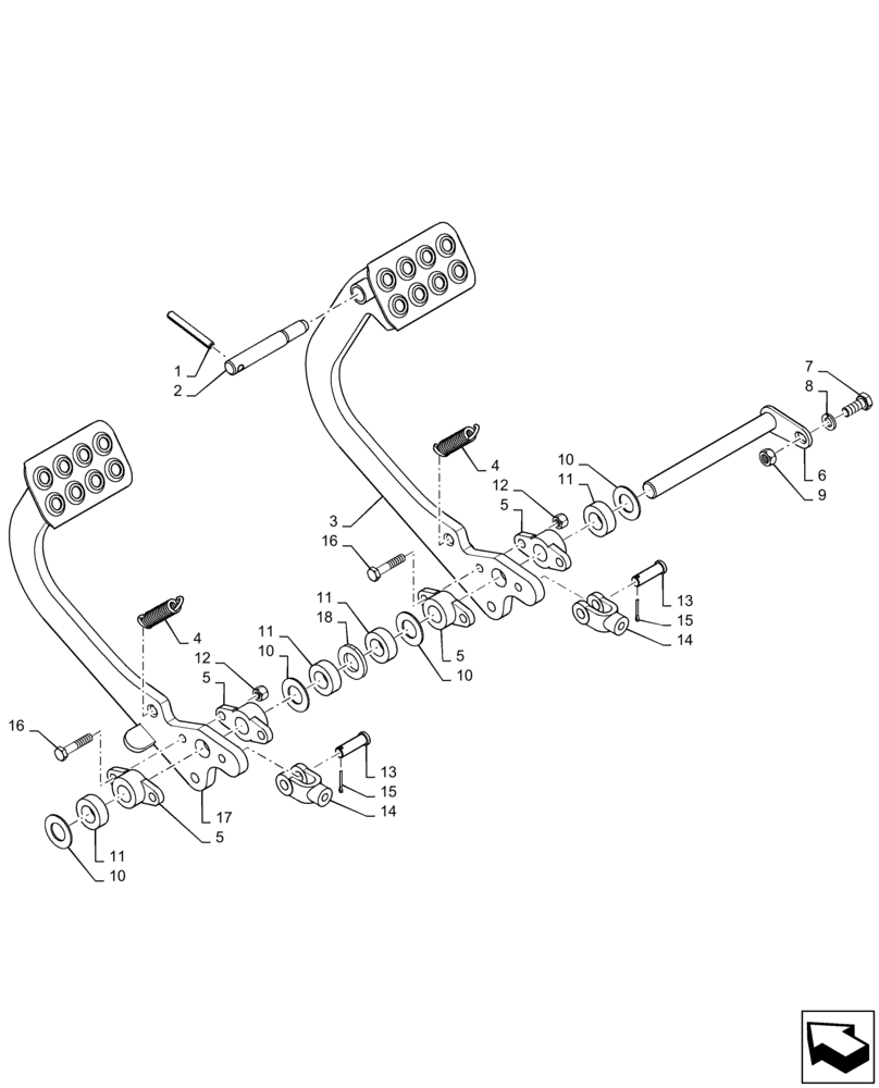 Схема запчастей Case 586H - (33.202.BN[01]) - BRAKE PEDAL ASSEMBLY (33) - BRAKES & CONTROLS