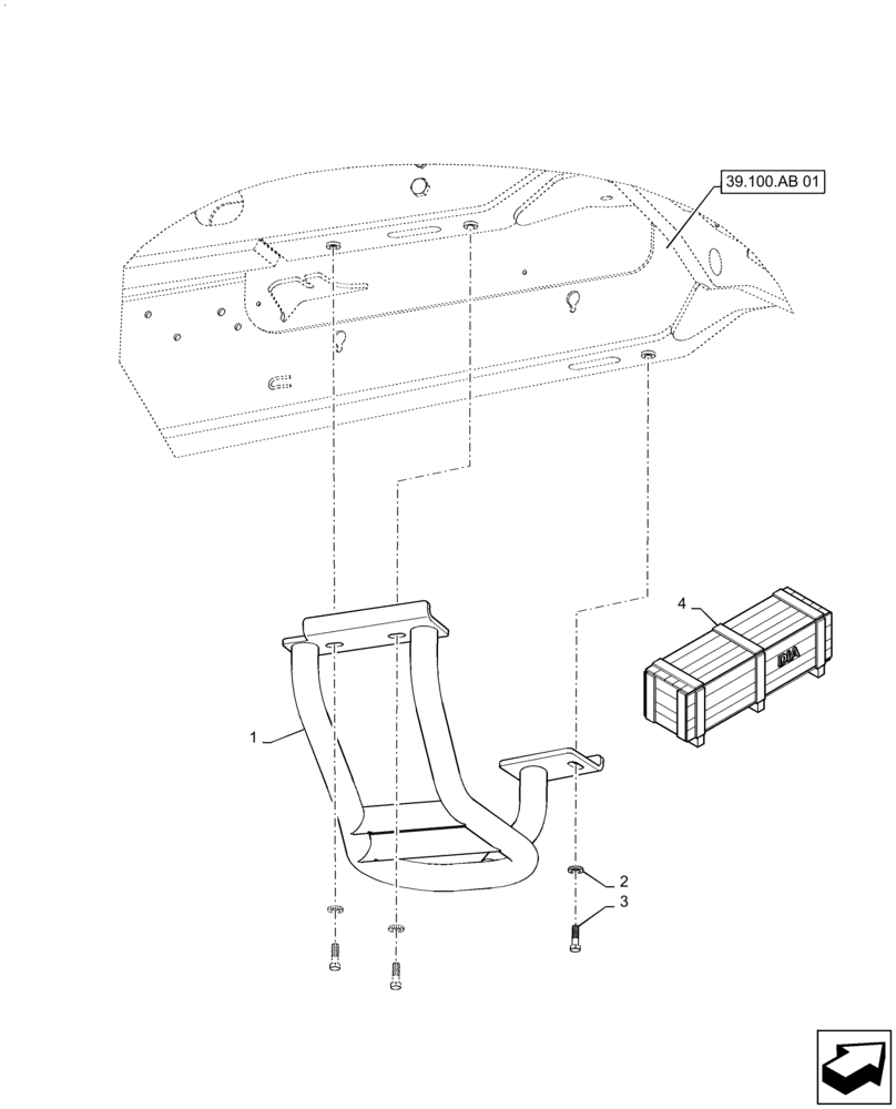 Схема запчастей Case 586H - (23.314.AH[02]) - VAR - 745136 - 4WD DRIVE SHAFT GUARD (23) - FOUR WHEEL DRIVE SYSTEM