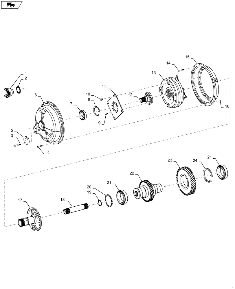 Схема запчастей Case 621F - (21.700.AA) - TORQUE CONVERTER AND INPUT SHAFT INSTALLATION (21) - TRANSMISSION