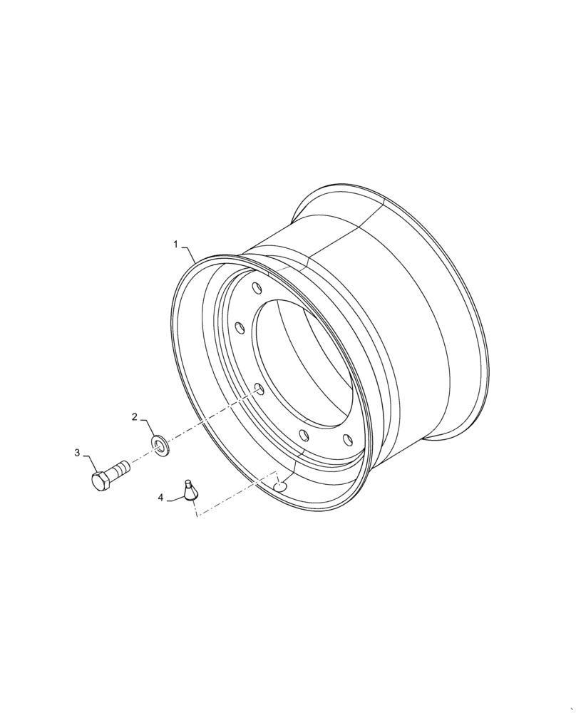 Схема запчастей Case 586H - (44.520.AF[01]) - REAR WHEEL, 4WD (44) - WHEELS