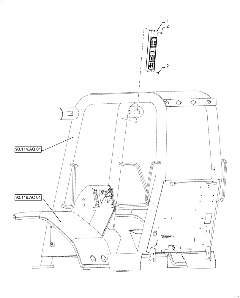 Схема запчастей Case 588H - (55.408.CA[01]) - INSTRUMENT CLUSTER INSTALLATION (55) - ELECTRICAL SYSTEMS