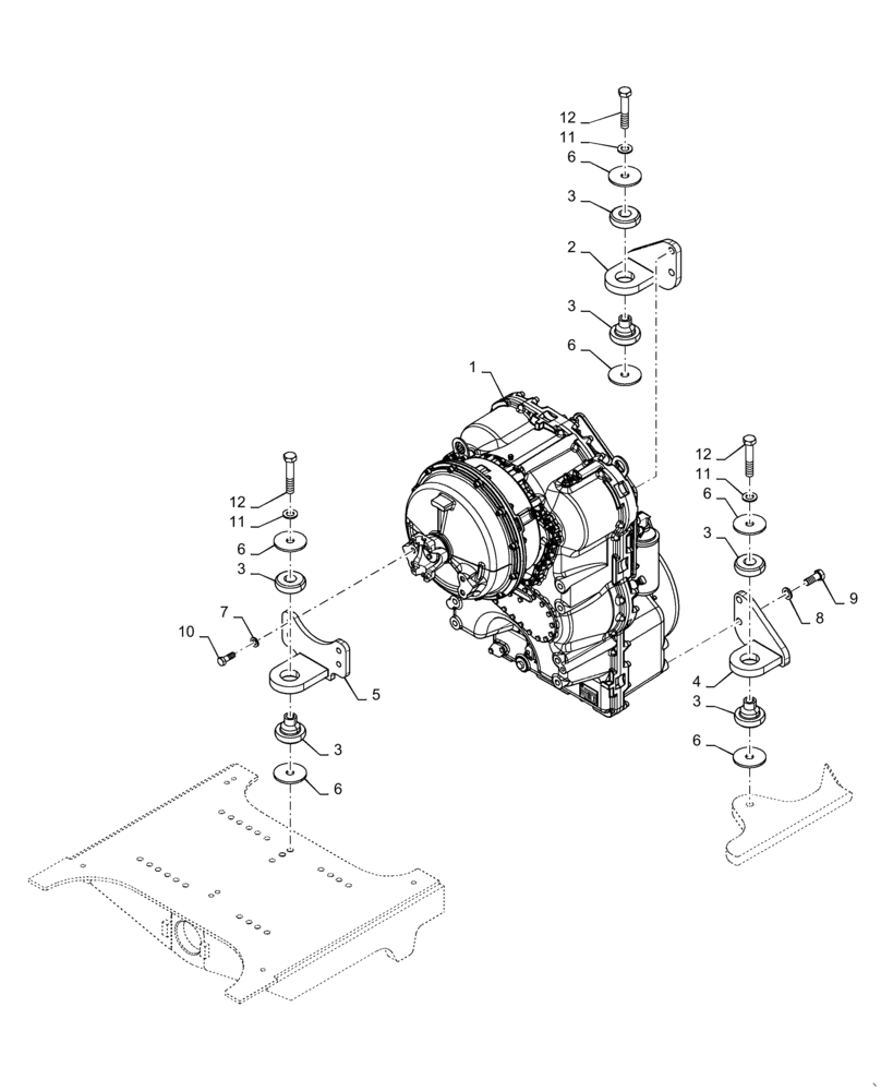 Схема запчастей Case 721F - (21.113.AD) - TRANSMISSION INSTALLATION (21) - TRANSMISSION