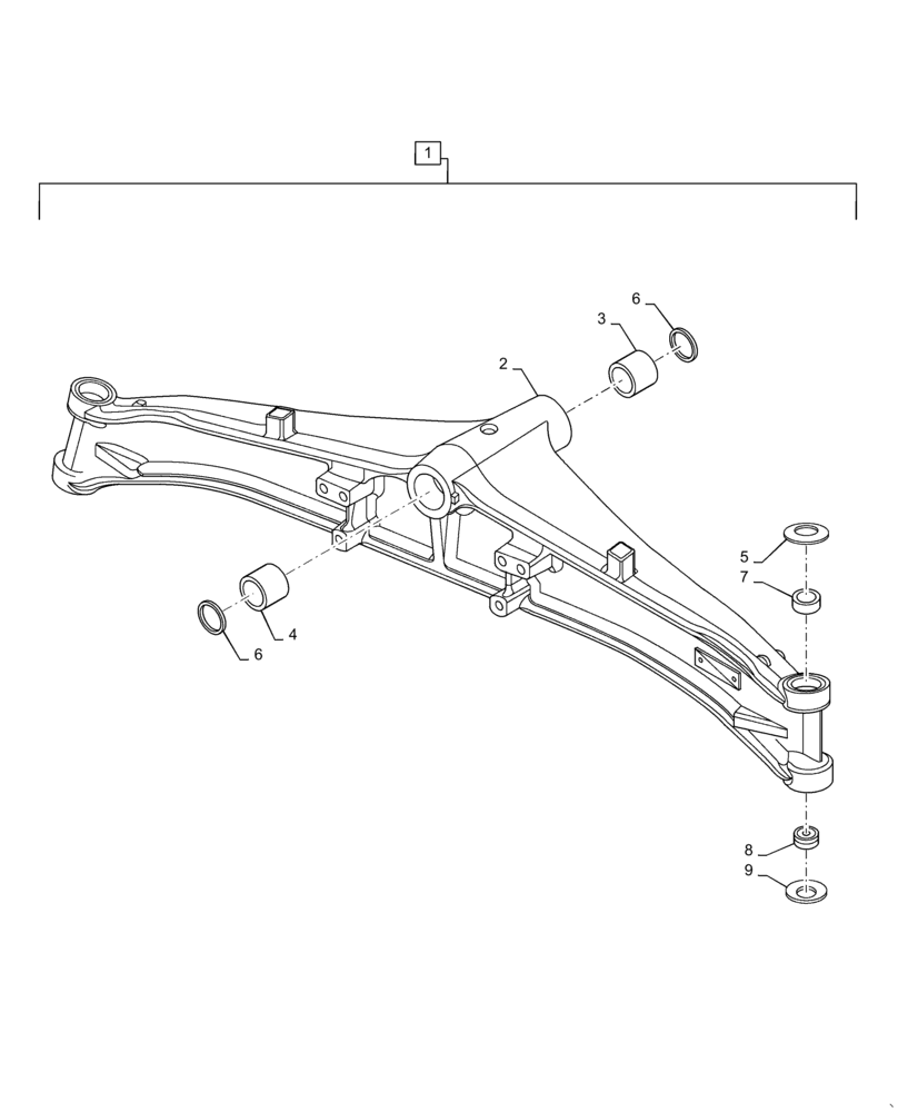 Схема запчастей Case 588H - (27.550.AJ[02]) - STEERING AXLE, HOUSING - 2WD (27) - REAR AXLE SYSTEM