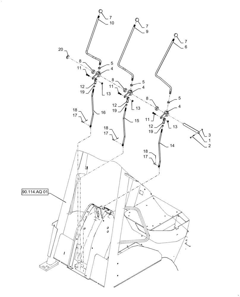 Схема запчастей Case 588H - (35.355.AD[02]) - FORK LIFT CYLINDER CONTROL (35) - HYDRAULIC SYSTEMS