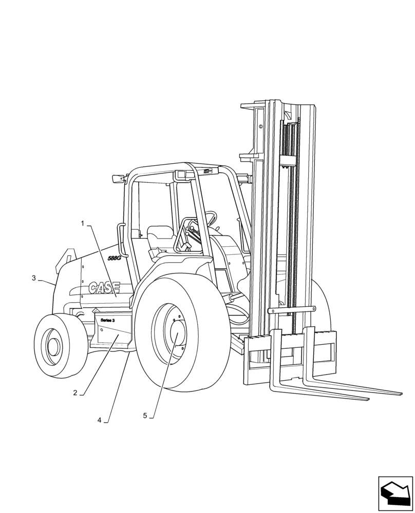 Схема запчастей Case 588H - (05.100.04[01]) - CAPACITIES, 2WD (05) - SERVICE & MAINTENANCE