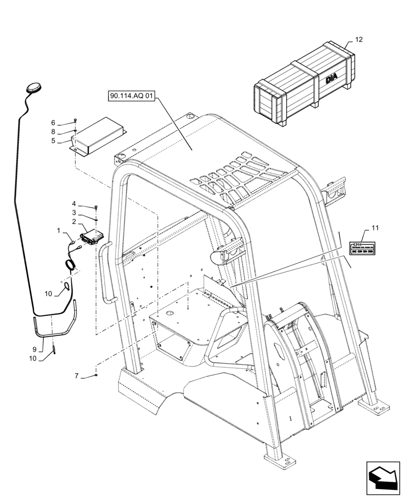 Схема запчастей Case 586H - (55.991.AE[02]) - VAR - 745121 - TELEMATIC SYSTEM, SEAT, MECHANICAL SUSPENSION (55) - ELECTRICAL SYSTEMS