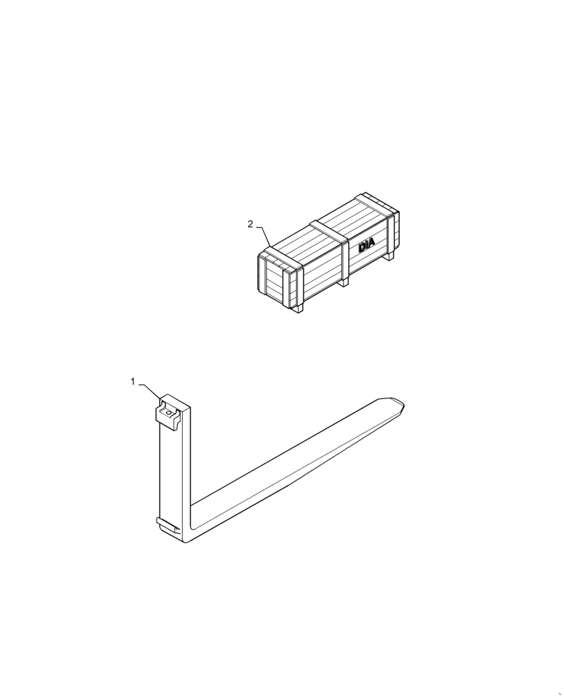 Схема запчастей Case 588H - (89.750.AA[02]) - 48" FORKS, WITH HOOK (89) - TOOLS